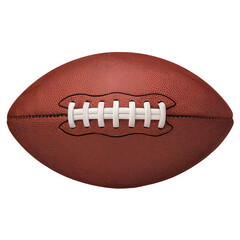 Brown Football with White Laces on Light Background