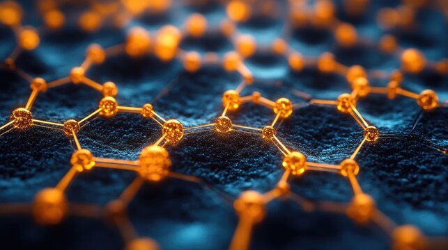 Graphene lattice structure with molecular bonds, symbolizing advanced material science