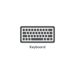 Minimal Computer Keyboard Icon in Flat Monochrome Style for Technology Apps, Web Interfaces, Software UI and Digital Design Projects

