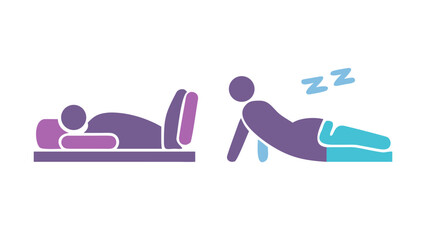 Minimal flat vector icon set symbolizing deep and restorative rest