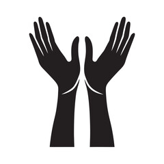 Obraz premium Hands Raised High In Worship Prayer Silhouette