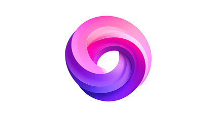 A colorful, swirling gradient shape on black background, resembling a twisted loop or infinity
