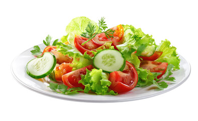 Fresh vegetable salad on a white plate