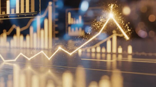stock market investment trading graph growth.Trade business analytics graph and financial chart