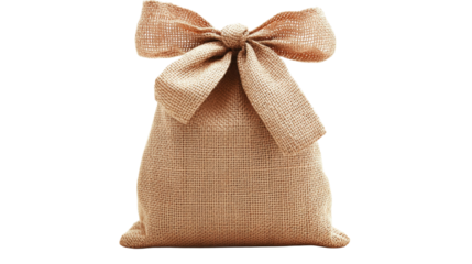 A brown bag with a bow tied around it
