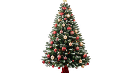 A large Christmas tree with many ornaments on it