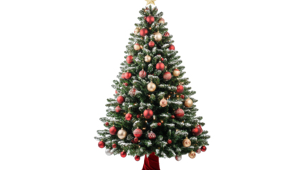 A large Christmas tree with many ornaments on it