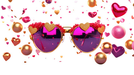 A pair of sunglasses with hearts on them