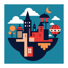 vector illustration of a castle