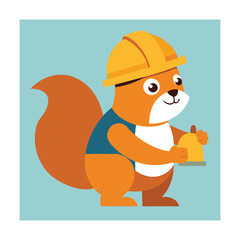 vector illustration of cartoon builder