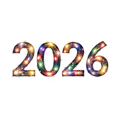 New Year 2026 Celebration isolated on transparent background