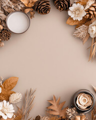  Cozy Instagram template with earth tones and minimalist floral illustrations. Soft and inviting design