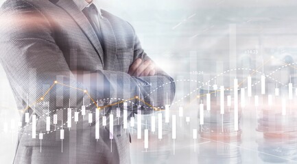 Financial Stock Market Graph. Website Economic Banner