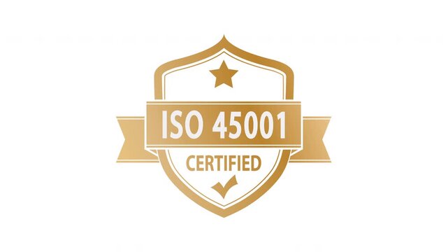 ISO 45001. Animated icon or standardization icon for websites, applications, and theme design	