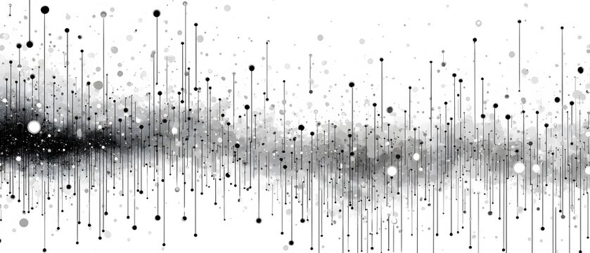 Abstract monochrome network of lines and dots on white background. - Powered by Adobe