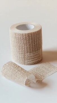 A pair of scissors and a roll of burly tape on a flat surface