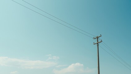 Power line poles with visible deterioration, highlighting risks of aging electrical infrastructure, infrastructure safety awareness