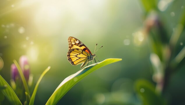 Freshly emerged Iphiclides feisthamelii butterfly from chrysalis, illustrating natural development