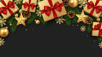 christmas background with bells and holly