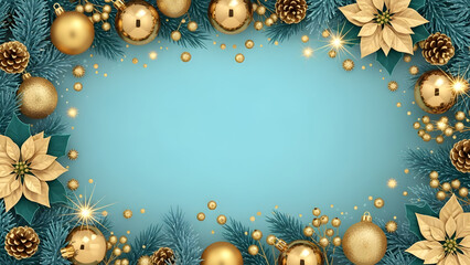 christmas background with golden snowflakes