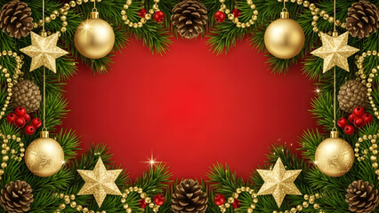 christmas background with red balls