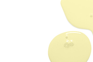 A sample of body serum or moisturizing gel or micellar water. Isolated on white.