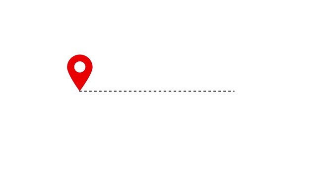 Distance from one place to another is one kilometer. location icon, 6 km distance icon