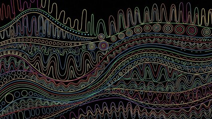 Abstract seamless wave pattern with flowing lines and floral ornamental design in an elegant oriental style suitable for wallpaper and fabric print