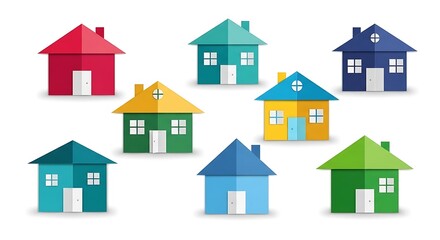 Colorful Houses Set.