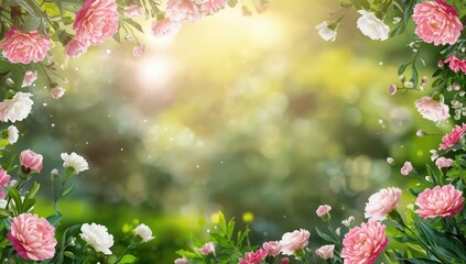 Mothers Day border pattern, ideal for festive layouts and celebratory messages