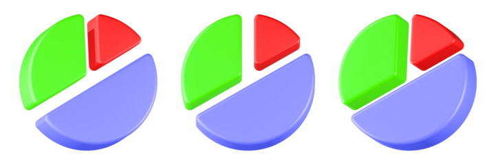 colorful pie chart icon 3d render 