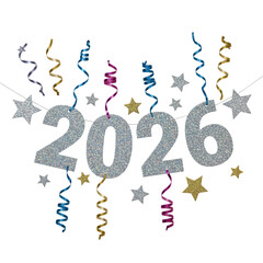 New Year 2026 Celebration isolated on transparent background