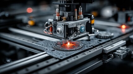 Additive manufacturing tools coordinating 3d printing process with laser technology and robotic arms in industrial setting