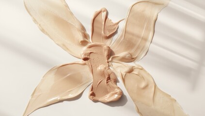 Creamy cosmetic application on a plain background, suitable for product display and marketing