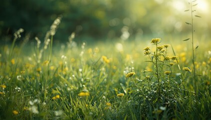 Ambrosia artemisiifolia plants, releasing allergenic pollen in summer and autumn, allergy prevention