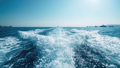Seawater from boat wake with surf, illustrating the impact of boat-generated turbulence on water quality and marine safety