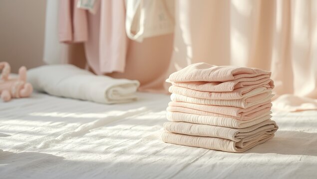 Baby diapers crafted from muslin fabric, focusing on lightweight and natural material qualities