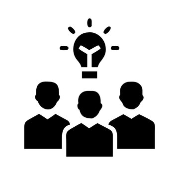 Business Teamwork Brainstorming Icon - Collaboration and Creative Idea Vector Glyph