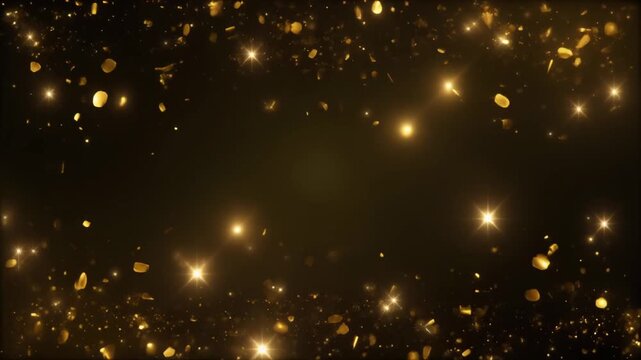 ゴールドの光が輝く華やかなパーティー背景グラフィック動画
