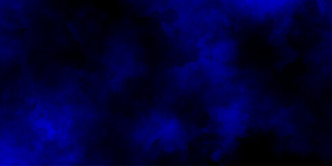 Abstract brush painted border stain watercolor backdrop, Aquarelle paint blue paper textured canvas perfect old stone dark blue distressed grunge background wallpaper rough concrete wall.