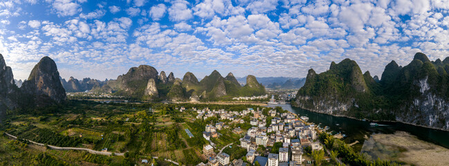 Landscape of Guilin, Li River in Yangshuo,