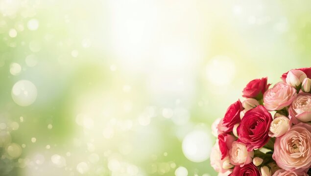 Colorful summer floral arrangement used as a decorative backdrop for editorial headers