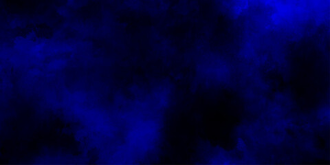 Abstract brush painted border stain watercolor backdrop, Aquarelle paint blue paper textured canvas perfect old stone dark blue distressed grunge background wallpaper rough concrete wall.