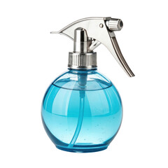 Obraz premium 3d blue liquid spray bottle with metal trigger isolated on transparent background