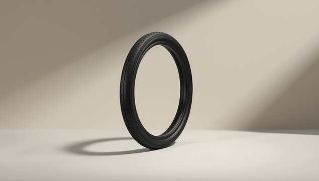 Close-up of a seamless bicycle inner tube, emphasizing maintenance and safety features