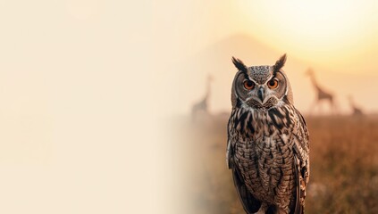 African bird portrait showcasing an owl in a nature setting, highlighting conservation efforts