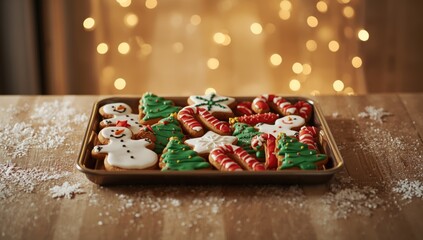 Christmas cookies with assorted shapes, festive holiday baking