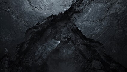 Close-up of a black white rock surface highlighting rough mountain textures for natural materials or geological studies