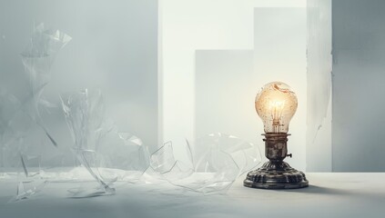 Damaged and dented lamp, wear and tear for repair or safety inspections