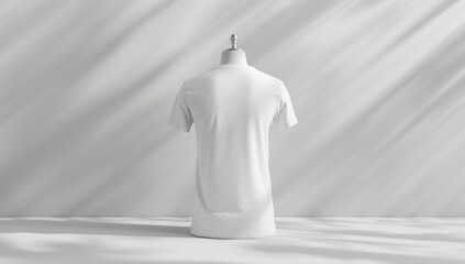 Blank white t-shirt mockup for graphic design and printing projects, ideal for layout consistency